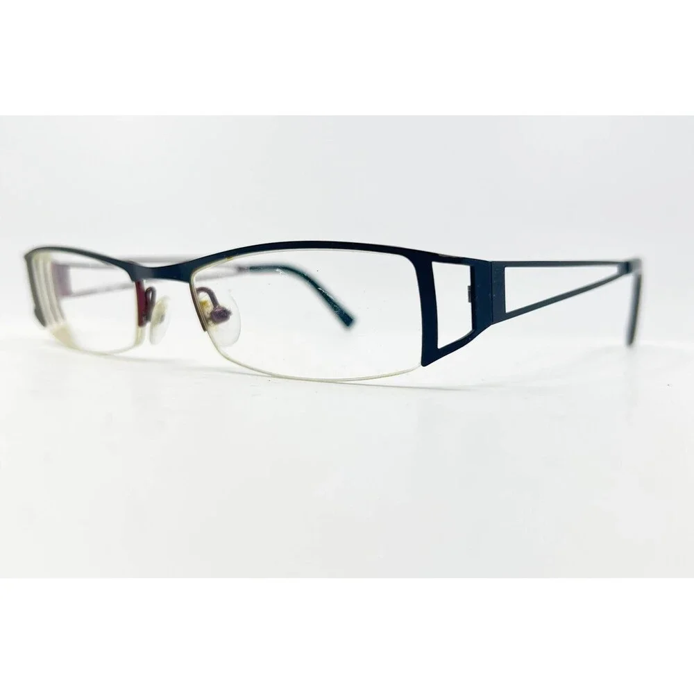 Norma Kamali Eyeglass Frames Women Black Cherry 7289 Rectangular 50-18-135